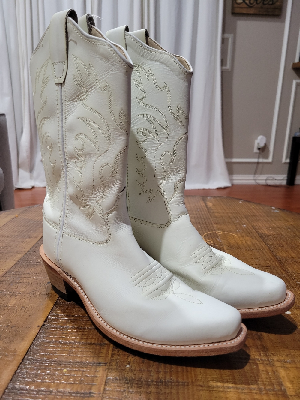 Old West Kids' White Snip Toe Cowboy Boots SIZE 3